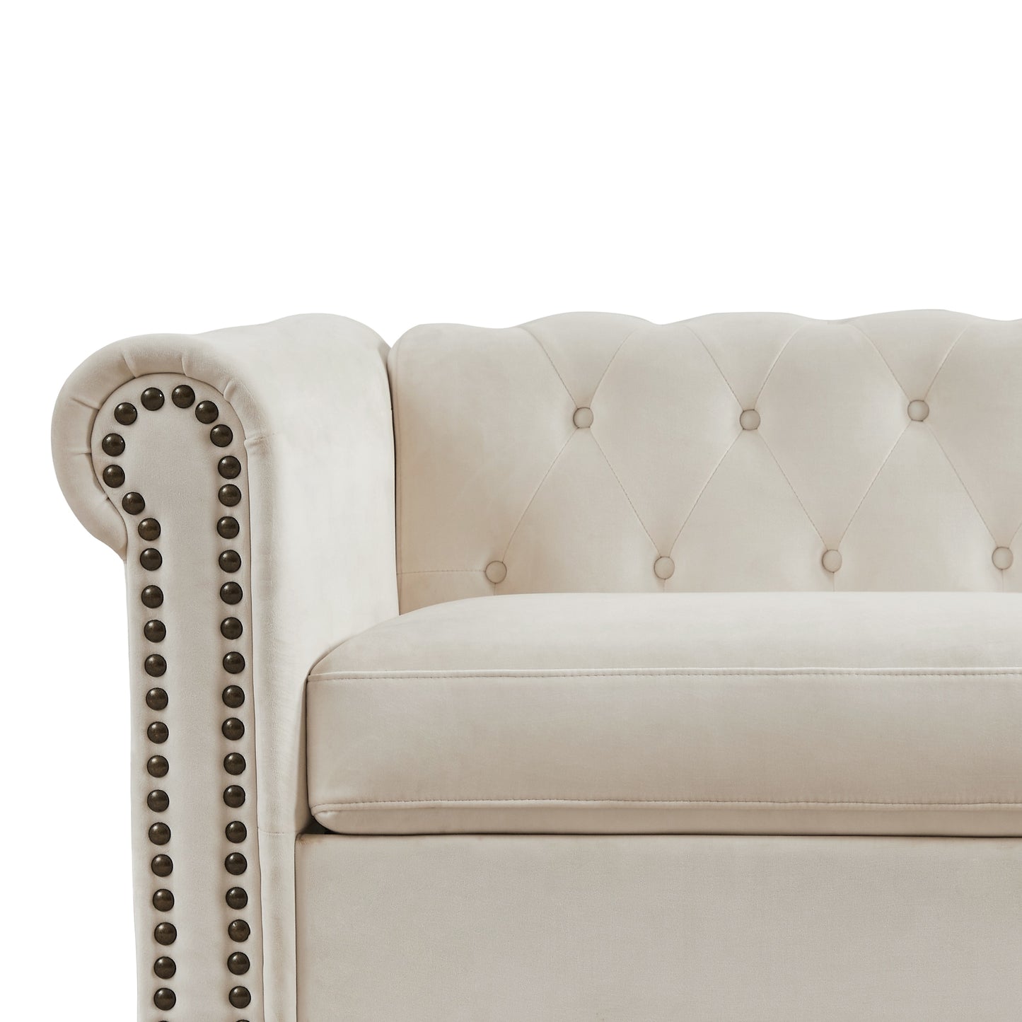 Traditional Living Room Upholstered Sofa , Large-White.