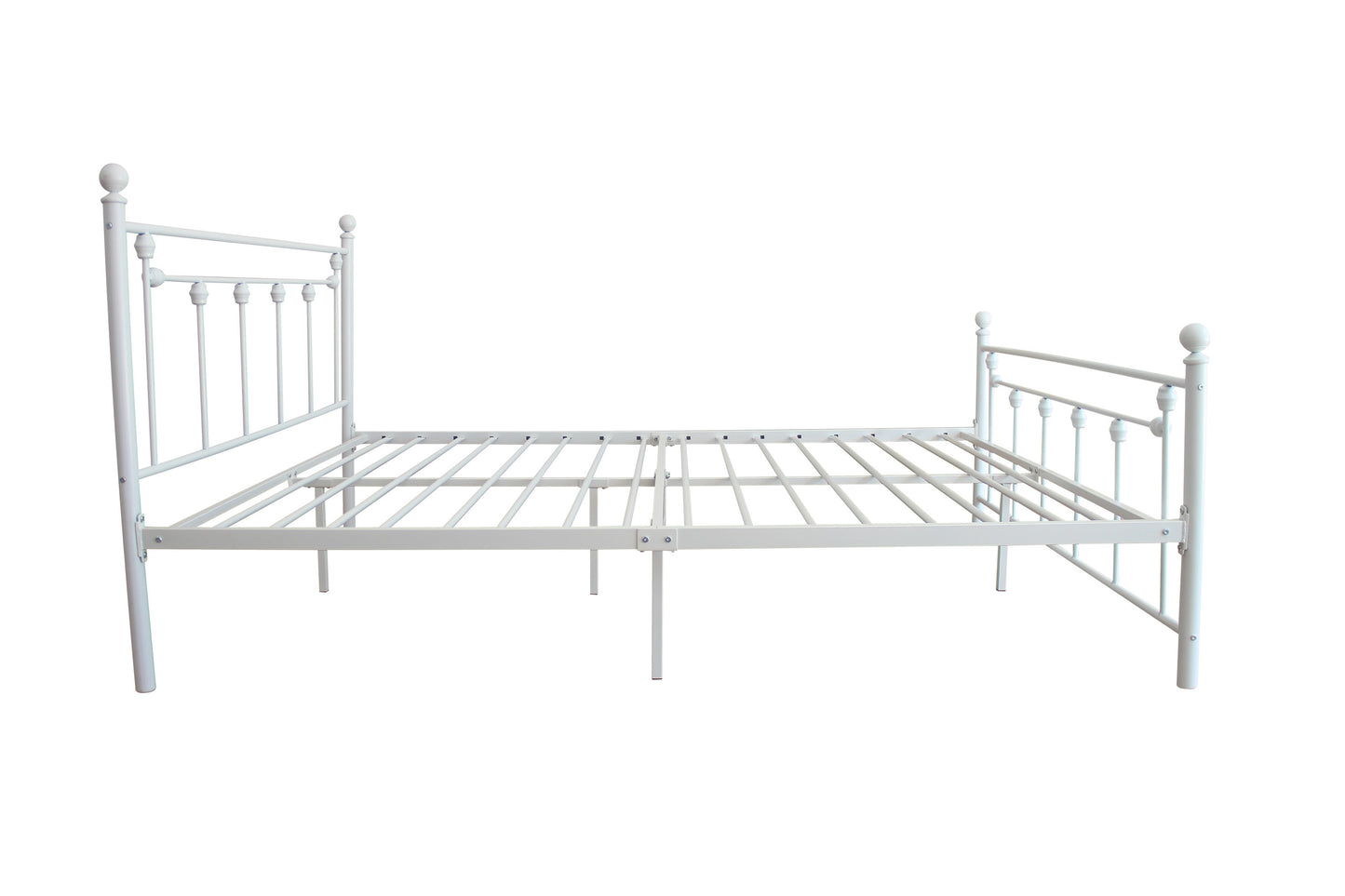 Queen Size Metal Bed Frame-(White)