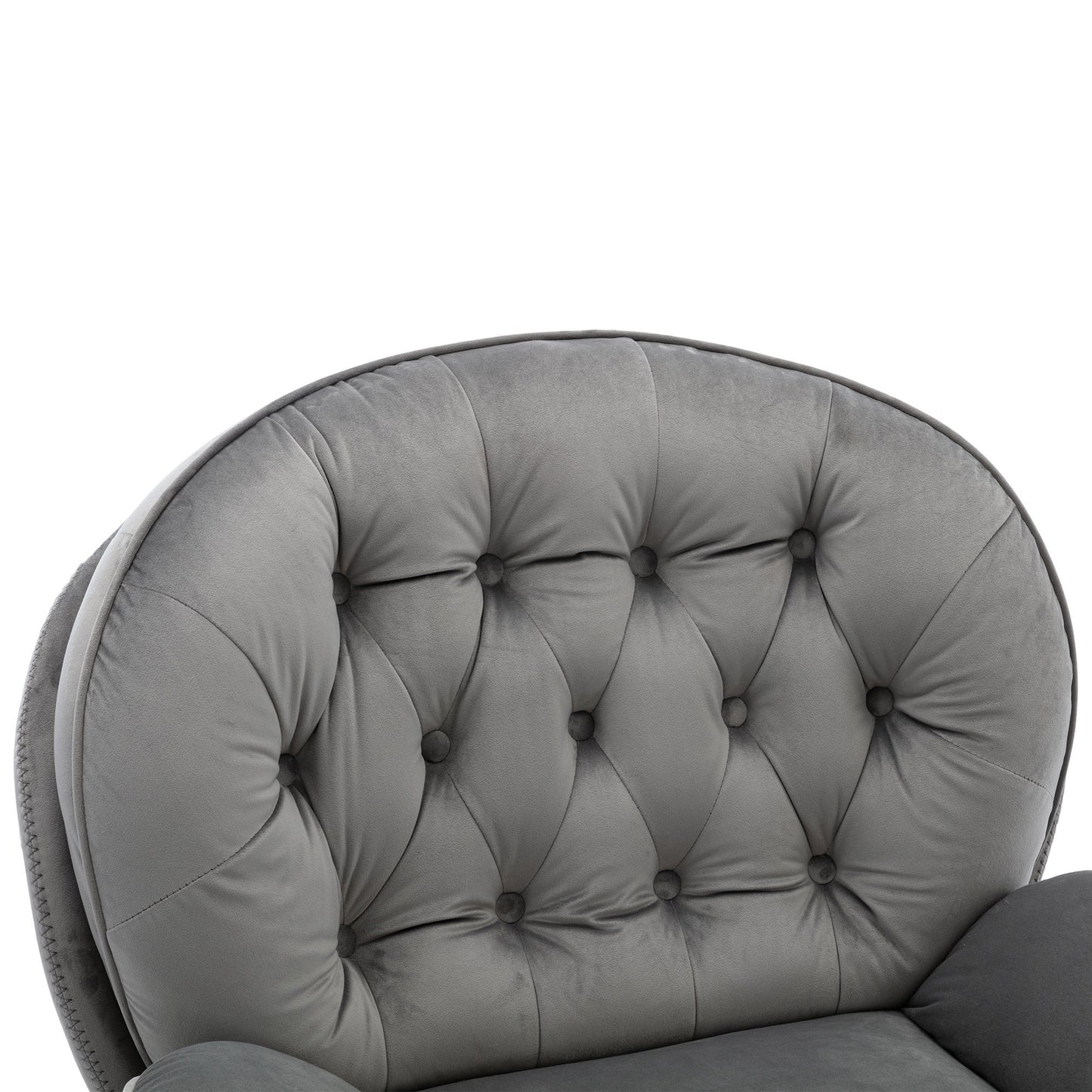 Accent Chair with Ottoman- Grey