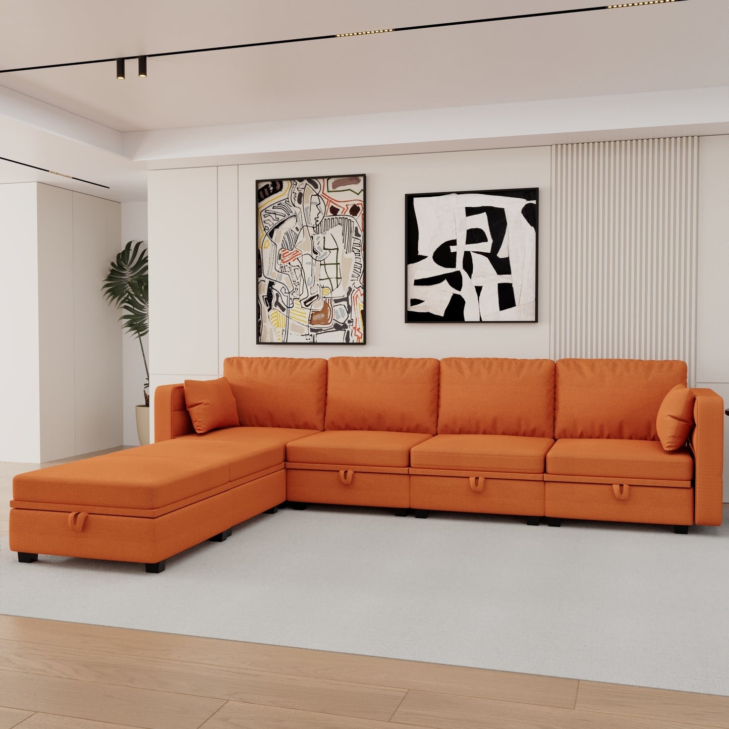 Marvin Modular Sectional Sofa- Orange