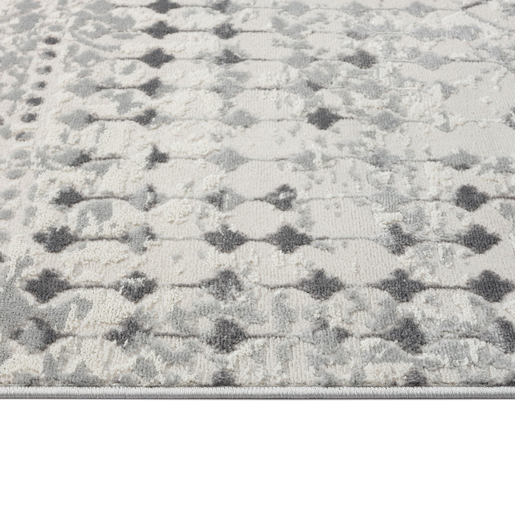 Moroccan Woven Area Rug, Light Gray