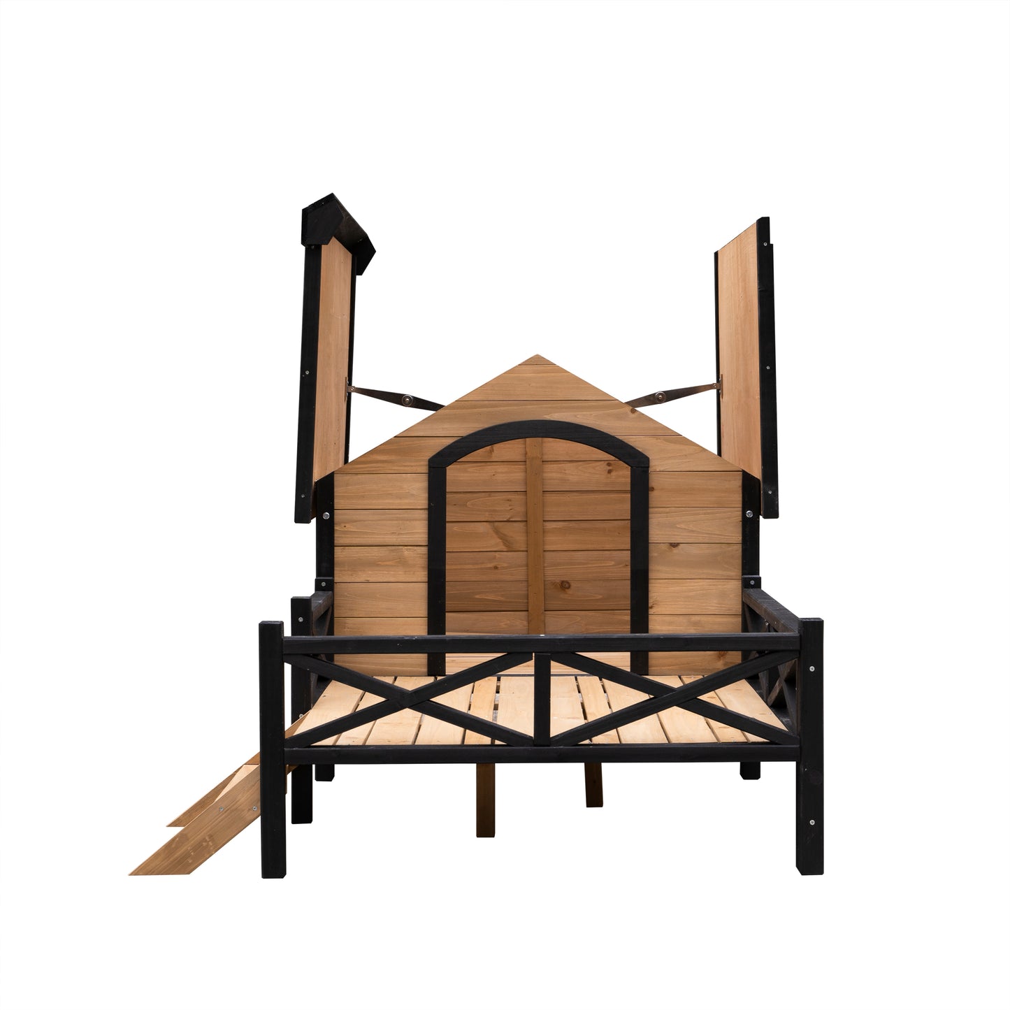 Outdoor Large Wooden Dog House with Porch