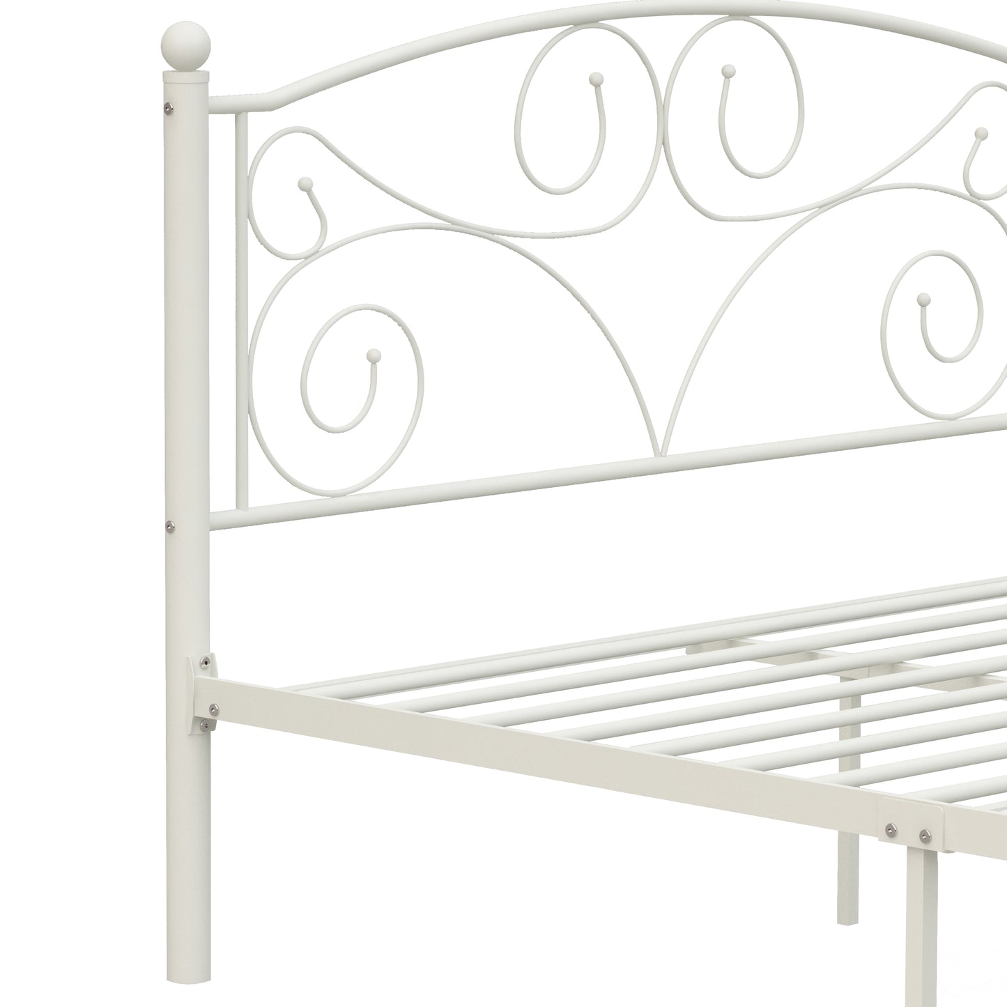 Full Size Unique Flower  Metal Bed Frame with Headboard and Footboard