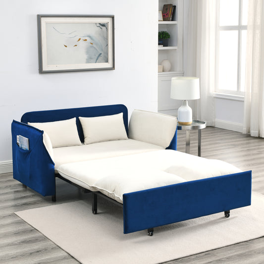 MH 57" Modern Convertible Sofa Bed with 2 Detachable Arm