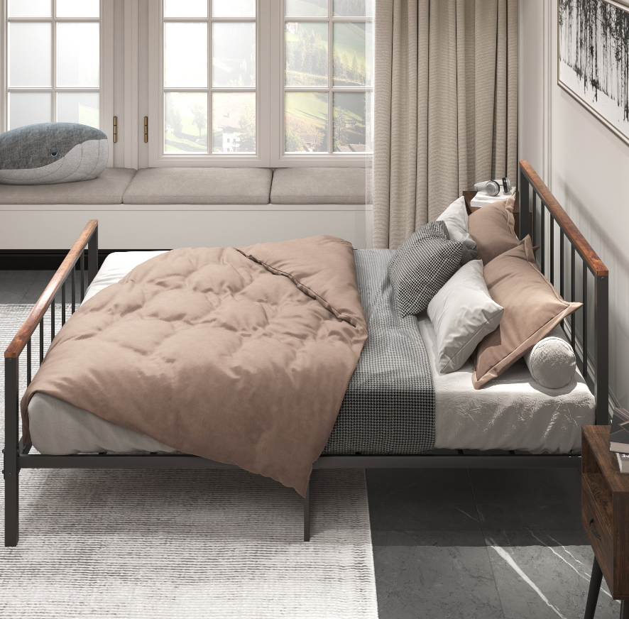 Metal Platform Bed (Queen)