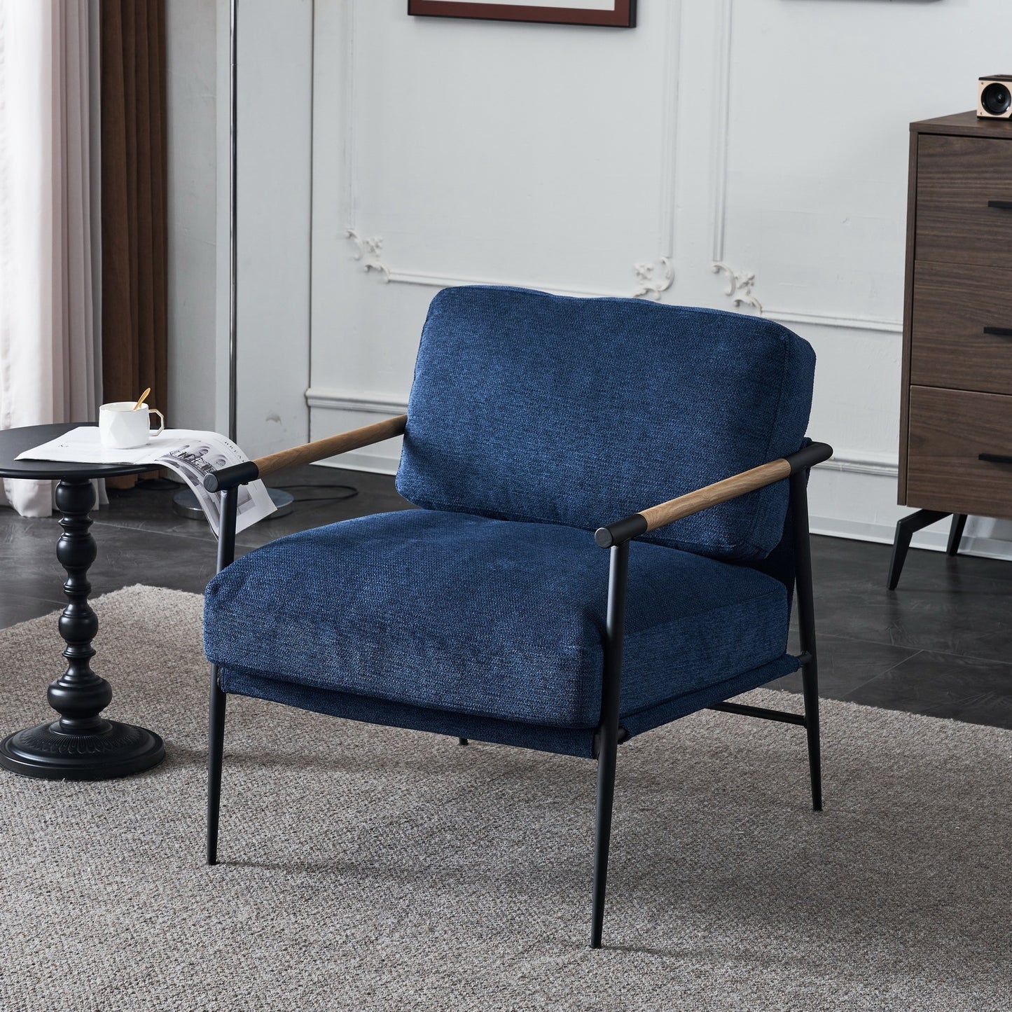 Blue Velvet Lounge Chair