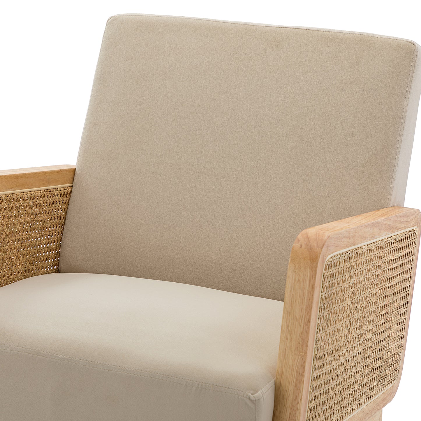 Trachin Rocking Chair with Rattan Arms