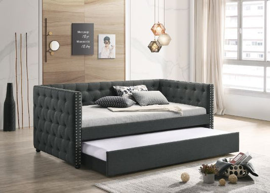 ACME Romona Full Daybed & Twin Trundle Gray Fabric