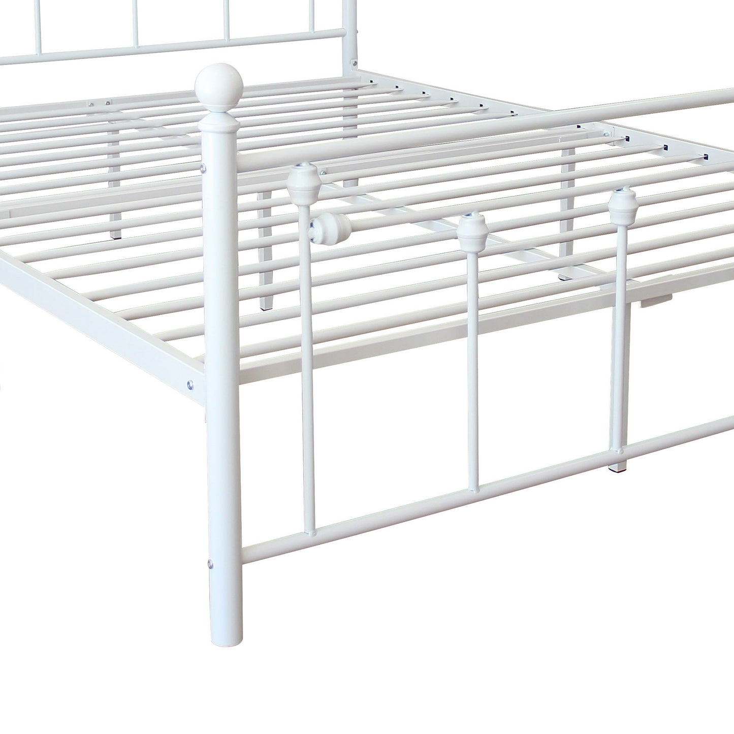 Queen Size Metal Bed Frame-(White)