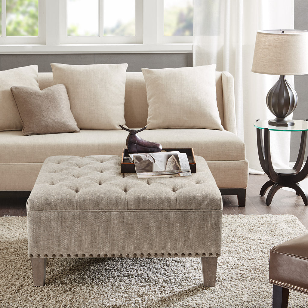 Lindsey Tufted Square Cocktail Ottoman