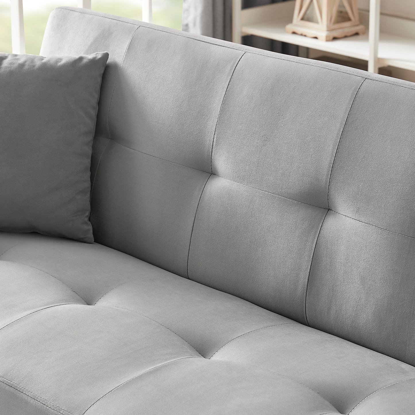 Gray Velvet Sofa Bed