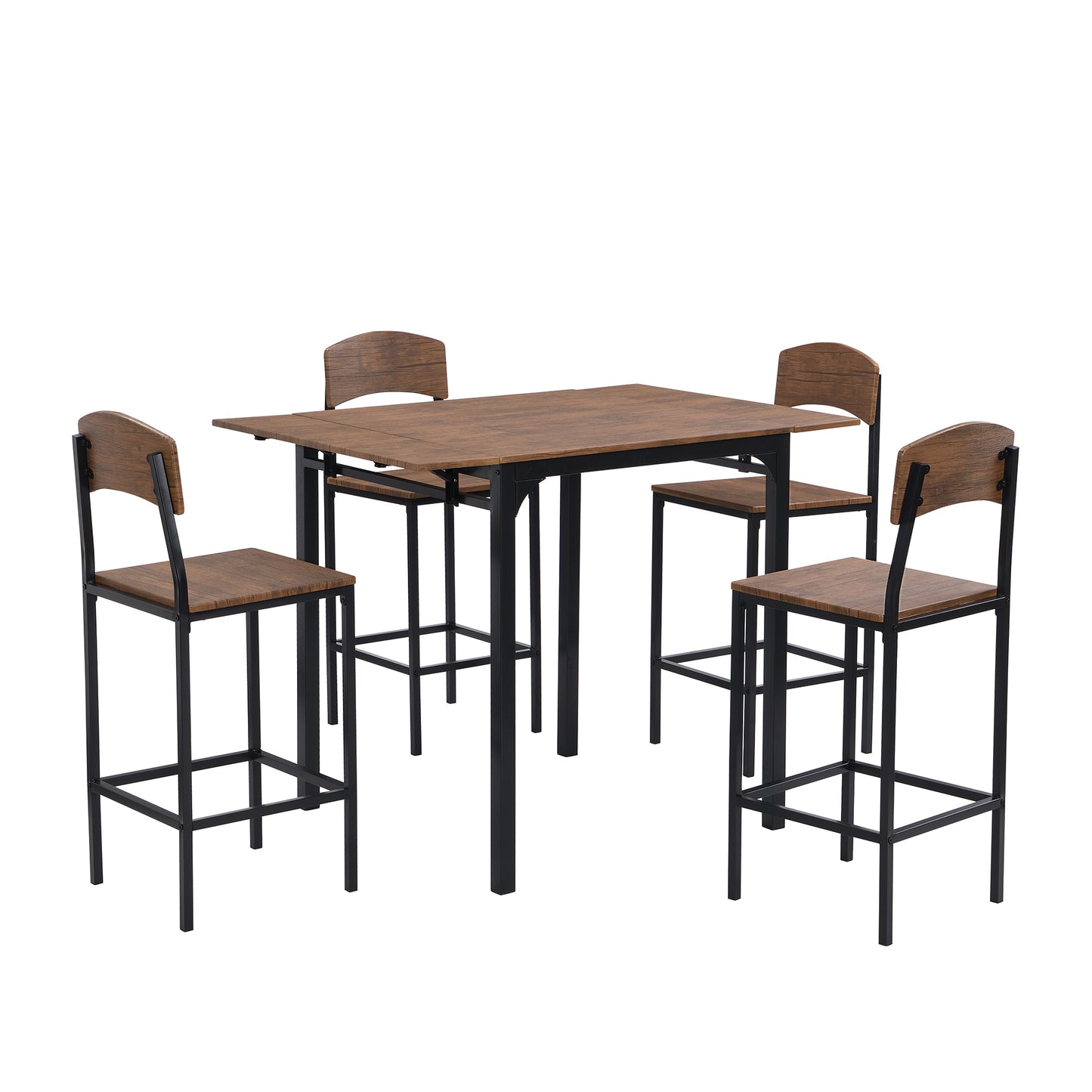 Farmhouse 5-piece Counter Height Drop Leaf Dining Table Set