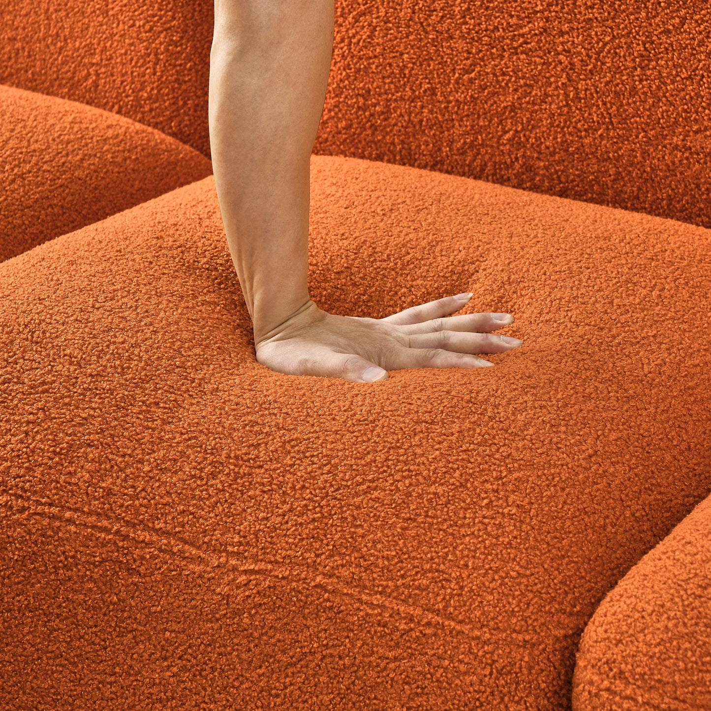 L-Shape Modular Sectional Sofa, Orange.