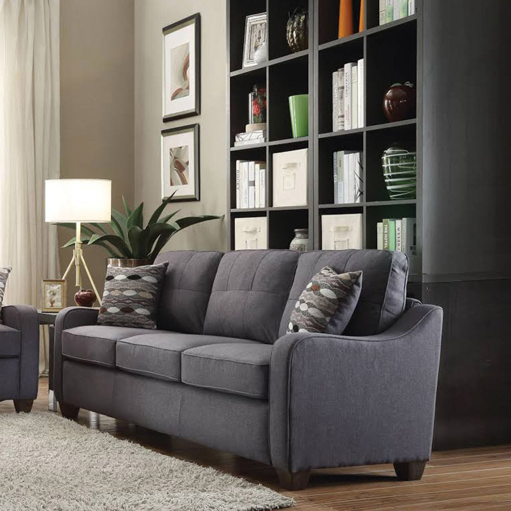 Cleavon II Sofa w/2 Pillows in Gray Linen