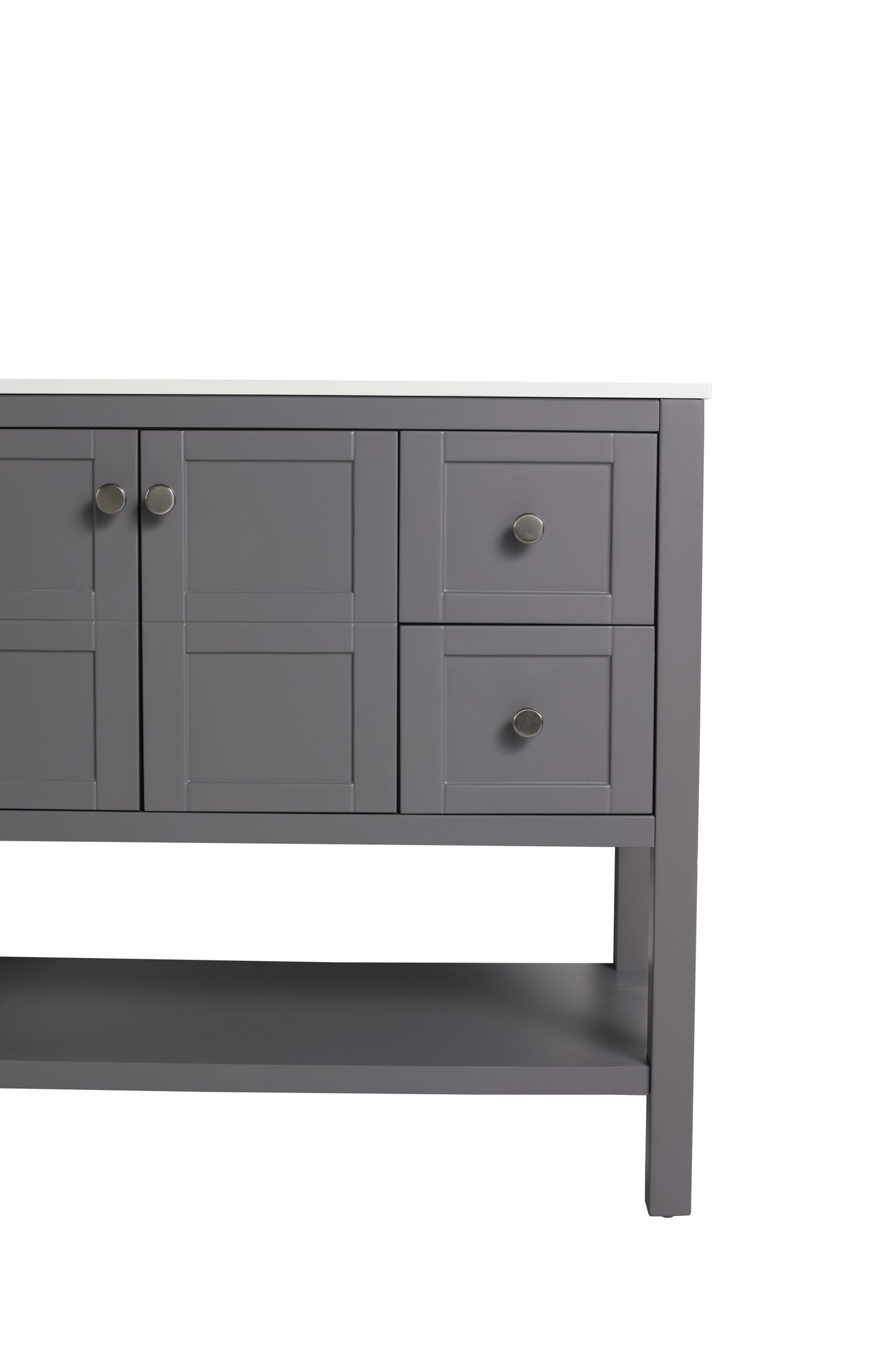 Bathroom Vanity With Soft Close Drawers and Gel Basin, Grey