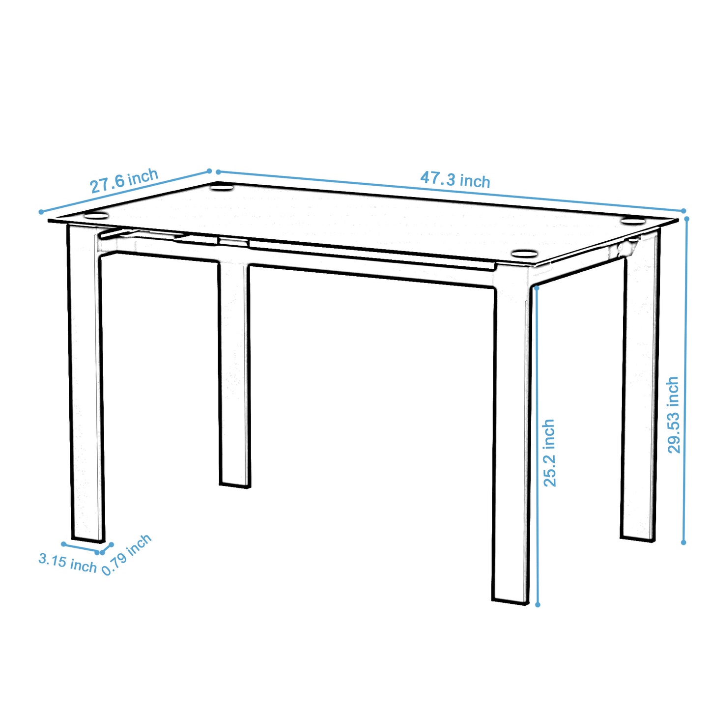 Aperson Modern 5 Piece Table Set