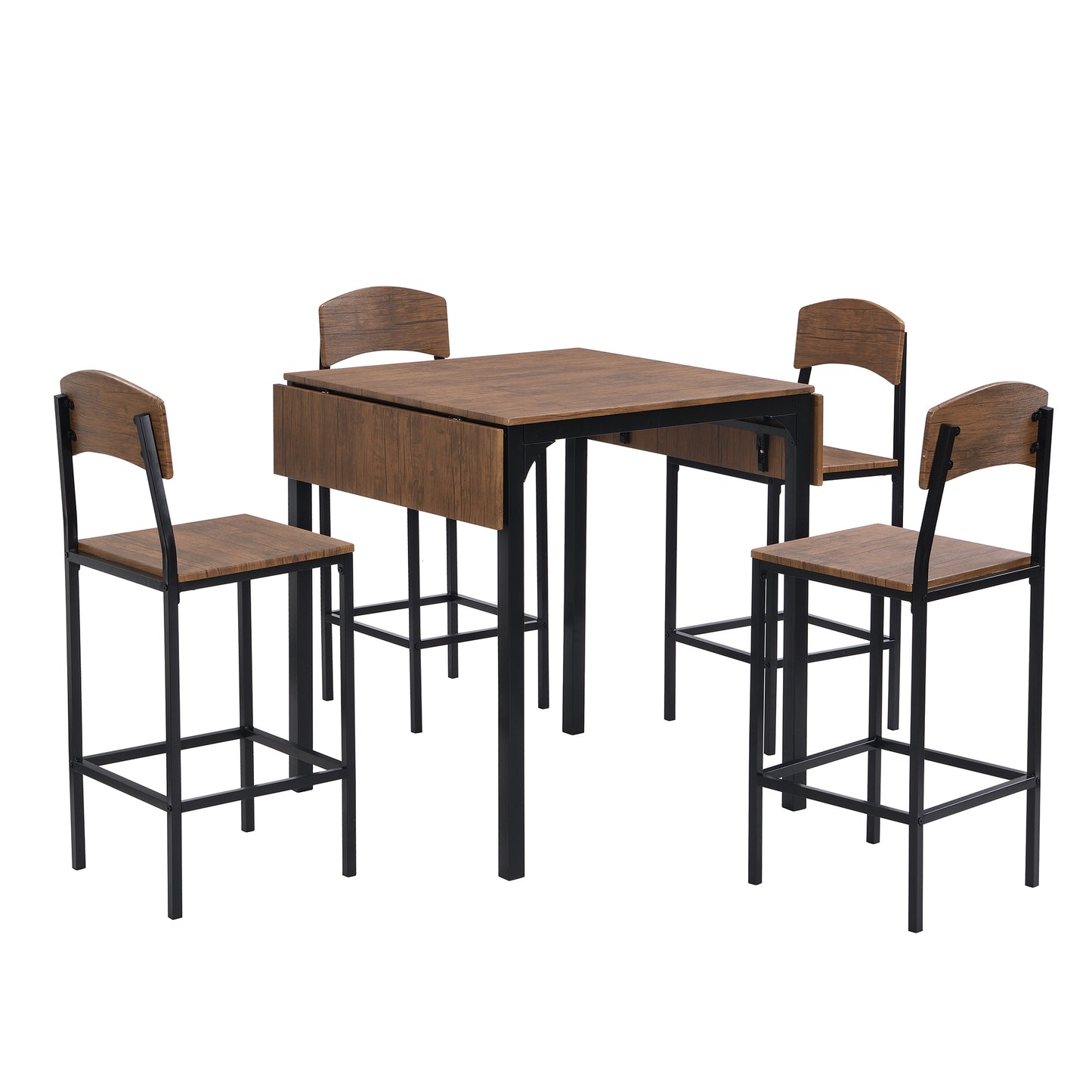 Farmhouse 5-piece Counter Height Drop Leaf Dining Table Set