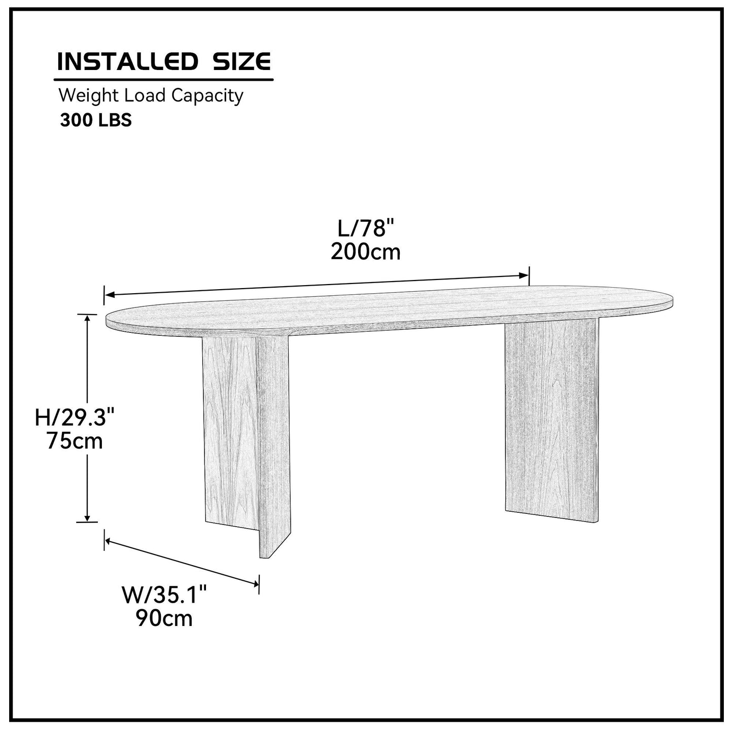 Oval Wooden Dining Table/Desk