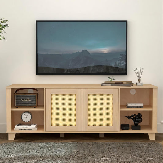 Boho Fabulous 64.4" Rattan TV Stand for 65/70 inch