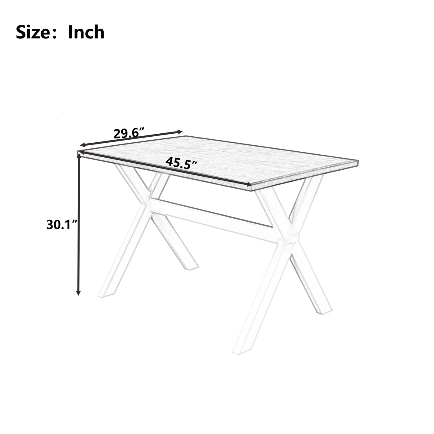 Rustic Farmhouse Wood Kitchen Dining Table, White/Green