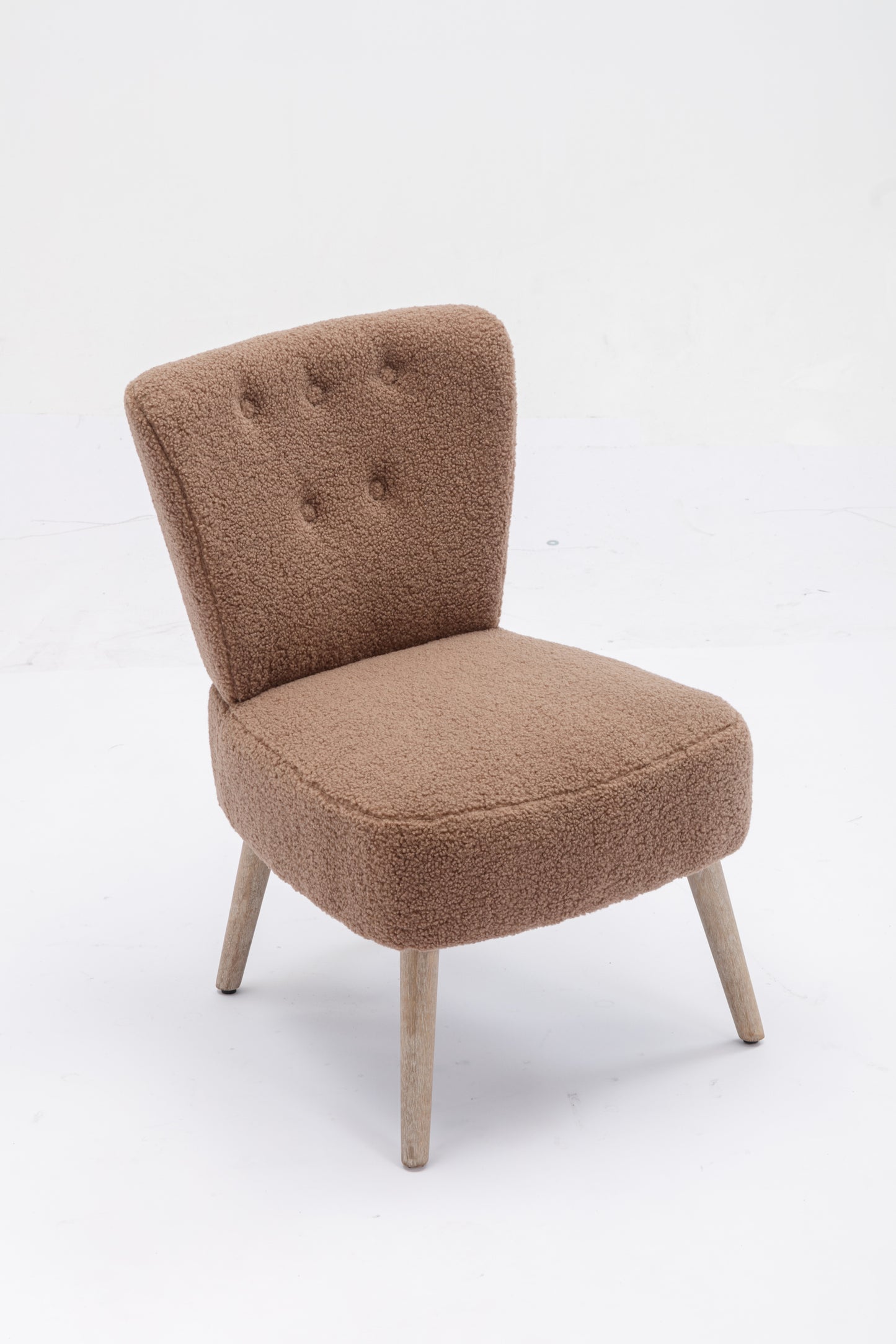 Teddy Fabric Button Accent Slipper Chair