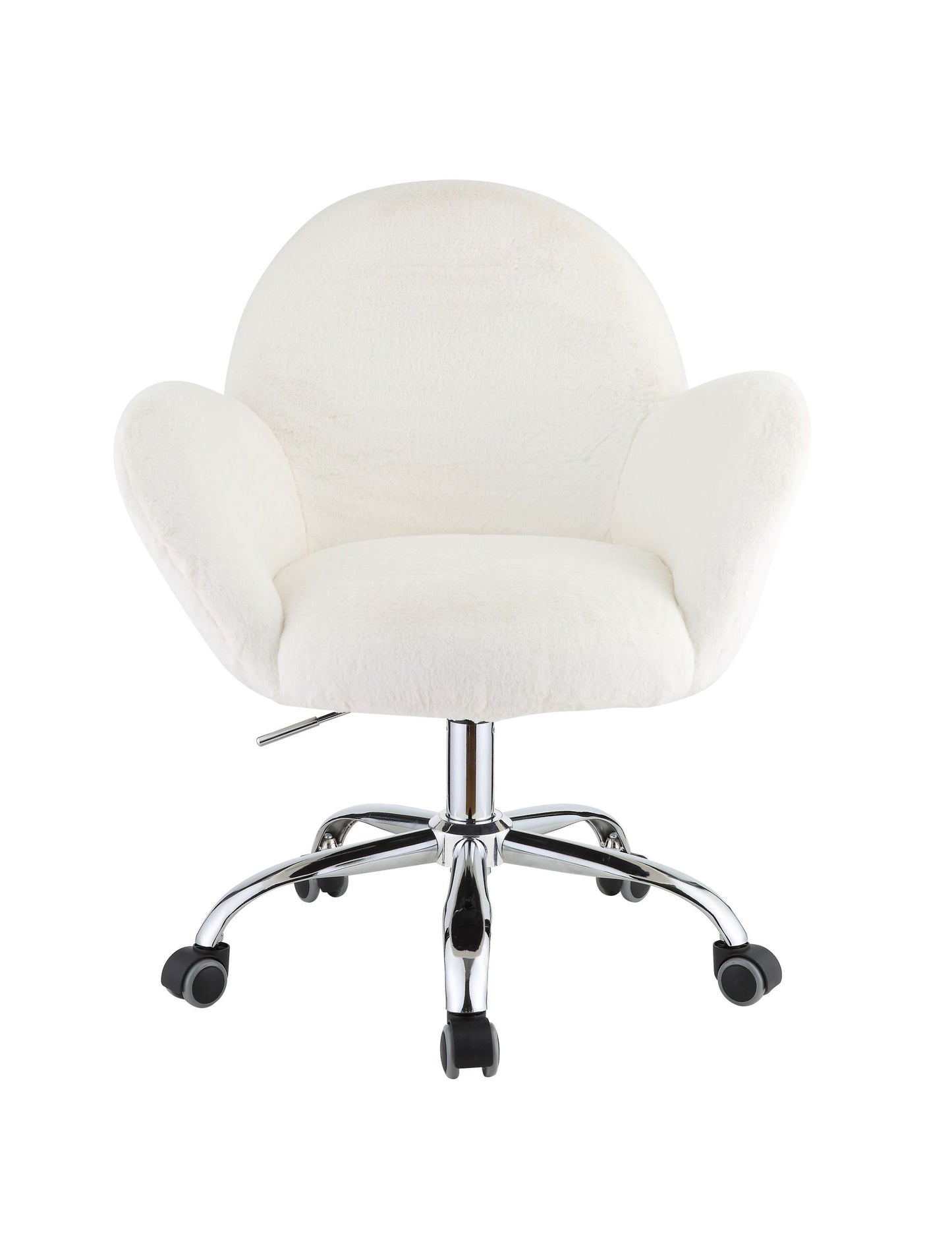 Jago Office Chair in White Lapin & Chrome Finish