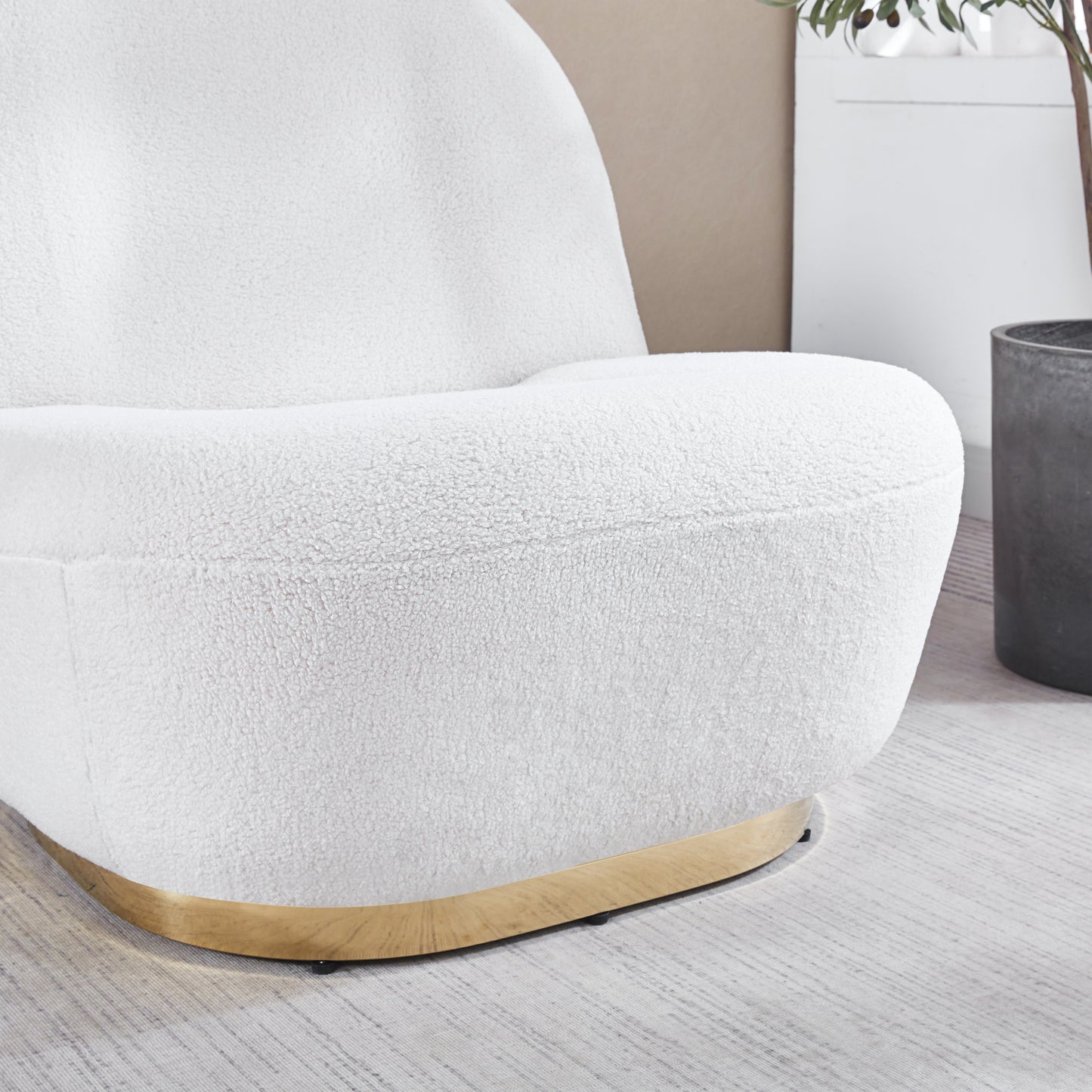 Modern Velvet Swivel Accent Chair with Gold Base