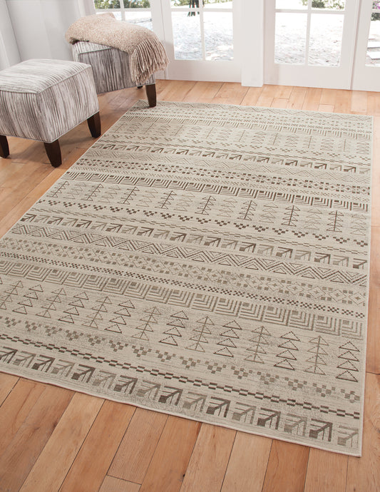 AmbIvory, Brown, and Natural Area Rug 5x8