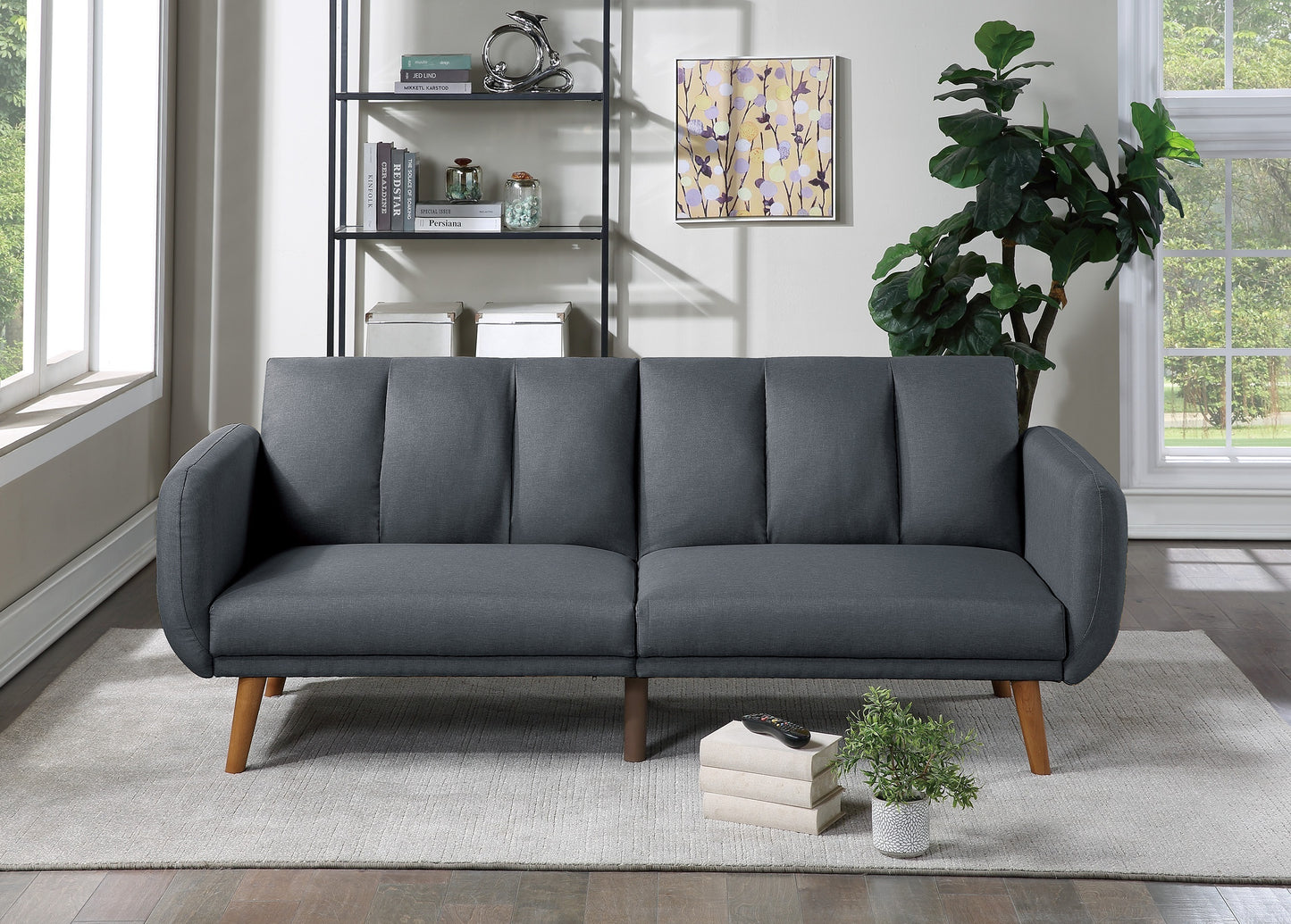 Elegant Modern Sleeper Sofa Blue Grey