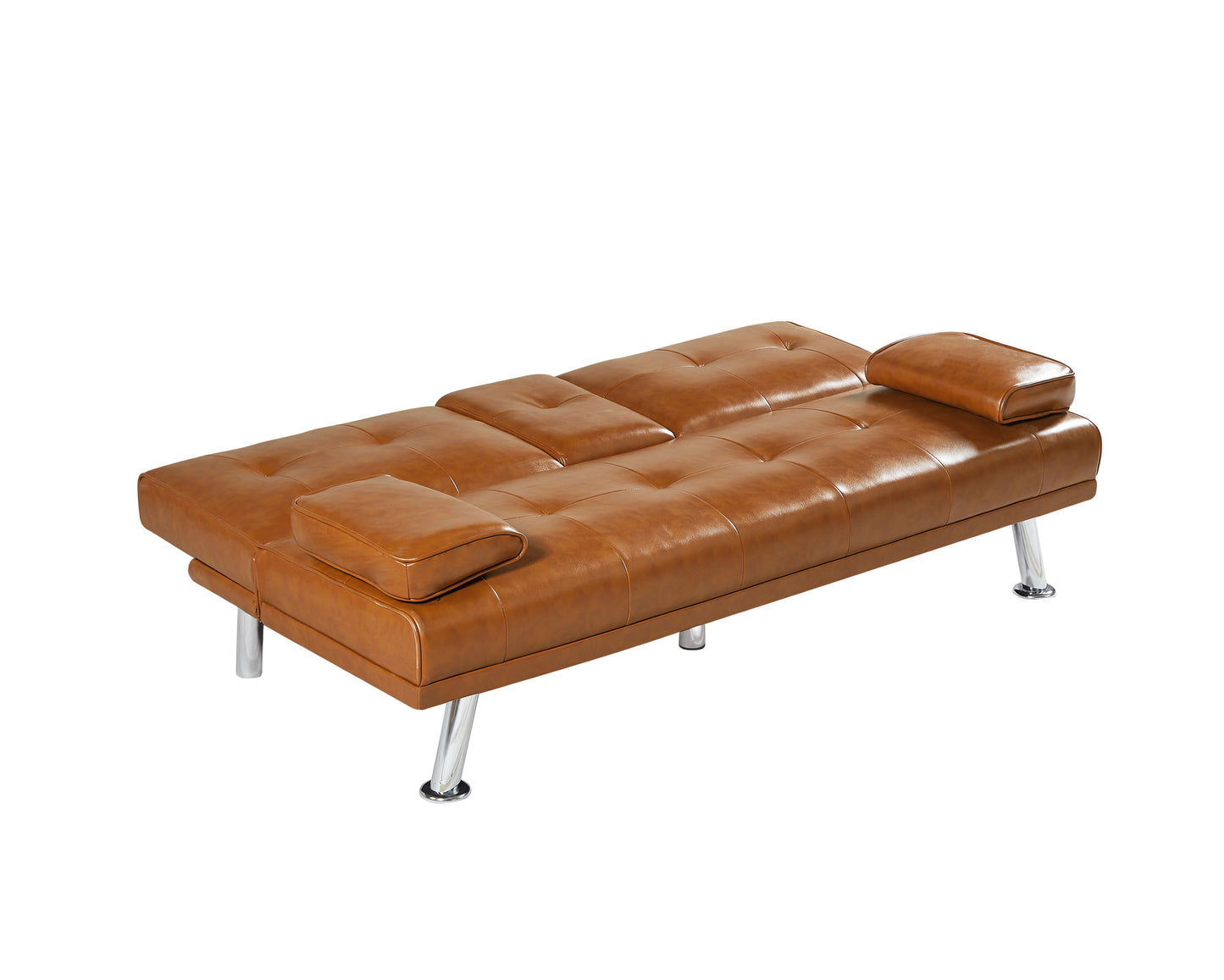 Classic PU Leather Convertible Sofa - Futon