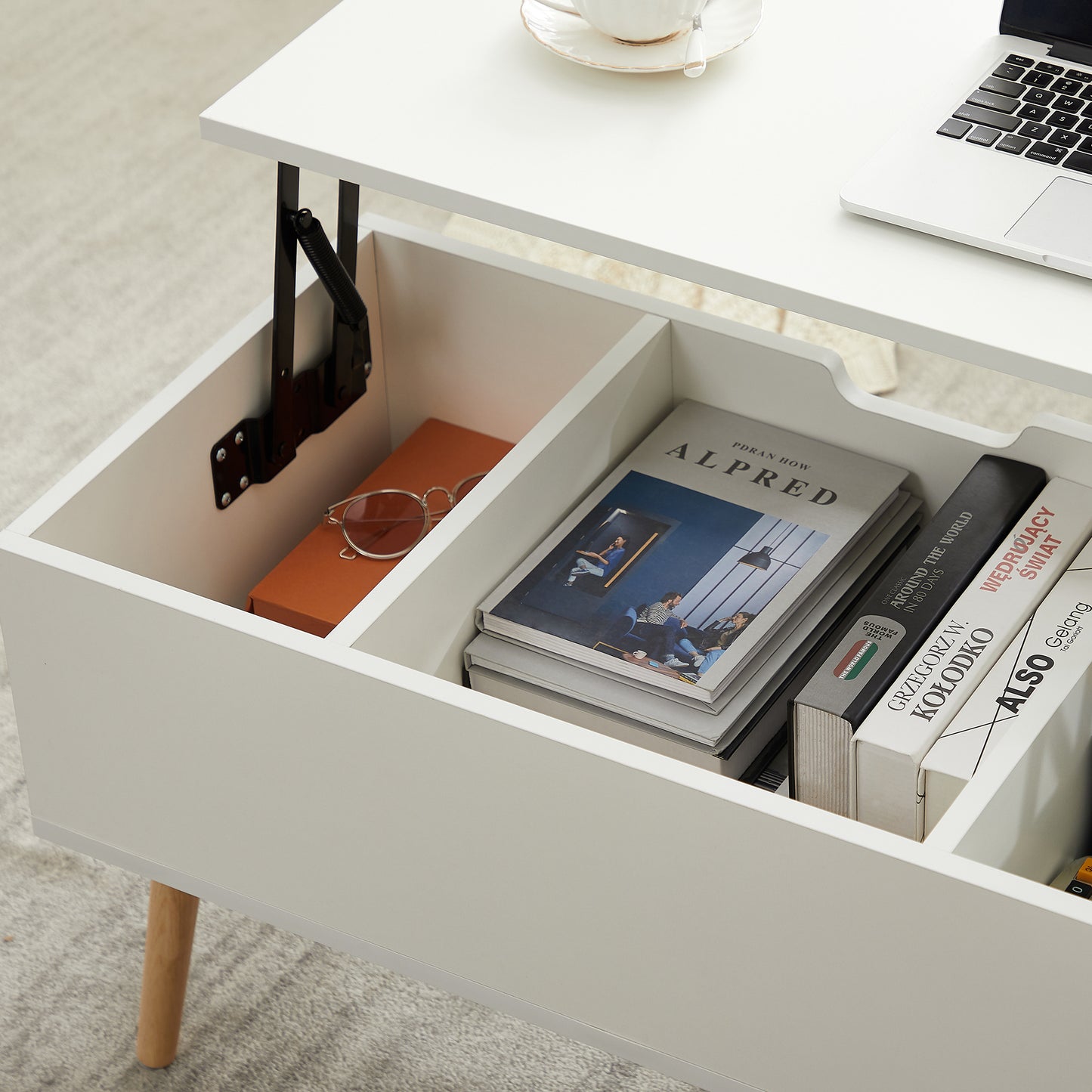 Classic Lift Top Coffee Table, White