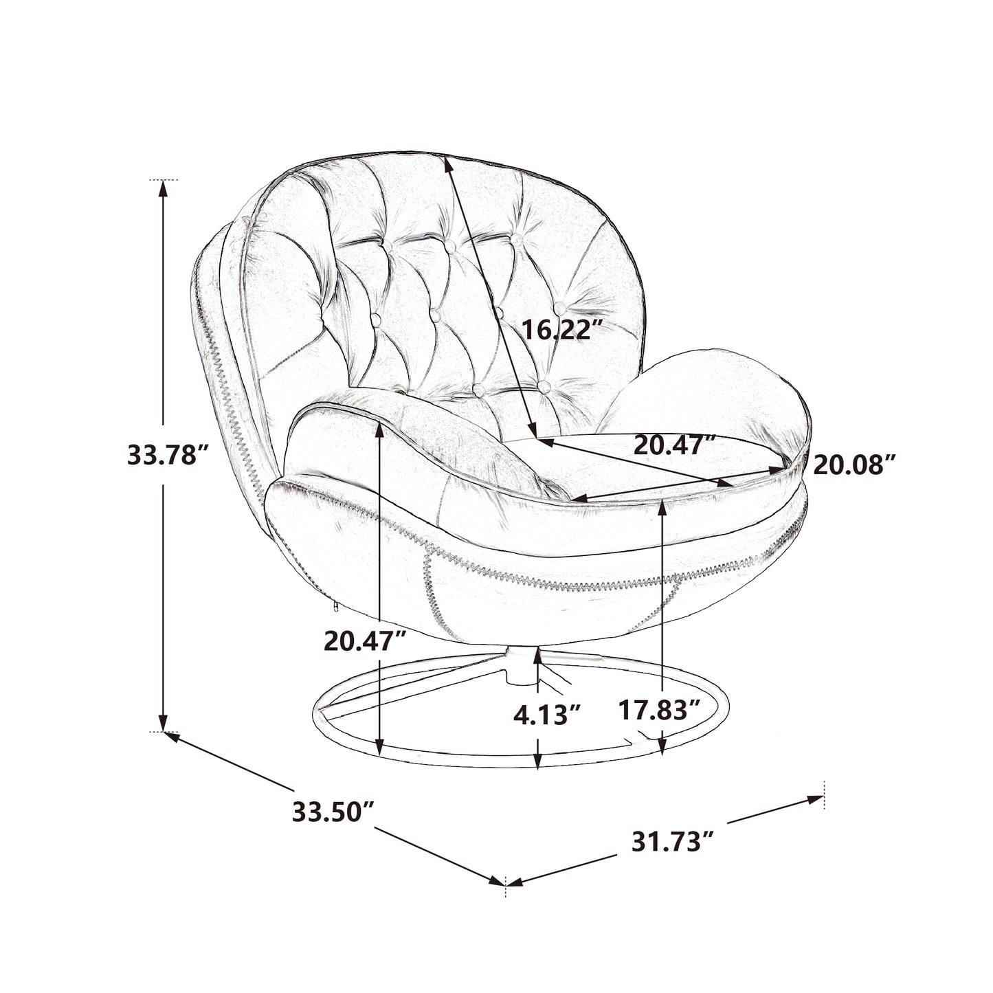 Accent Chair with Ottoman-BROWN