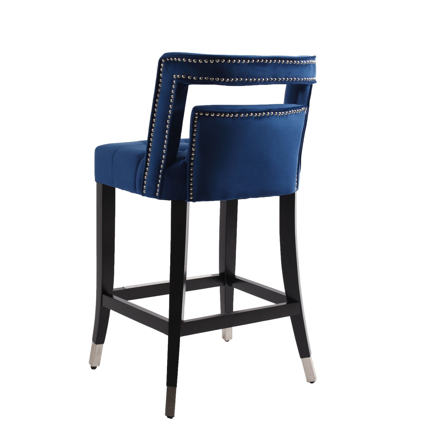 Suede Velvet Barstool with Nail Heads Set of 2