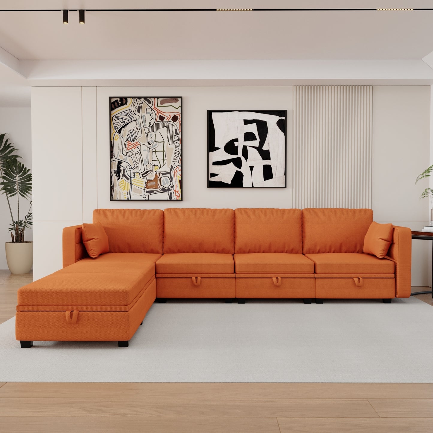 Marvin Modular Sectional Sofa- Orange