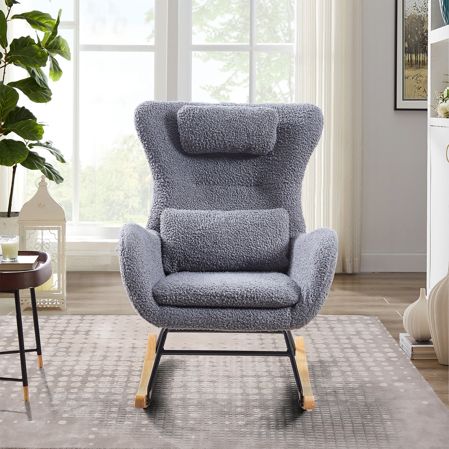 Modern High Backrest Rocking Chair