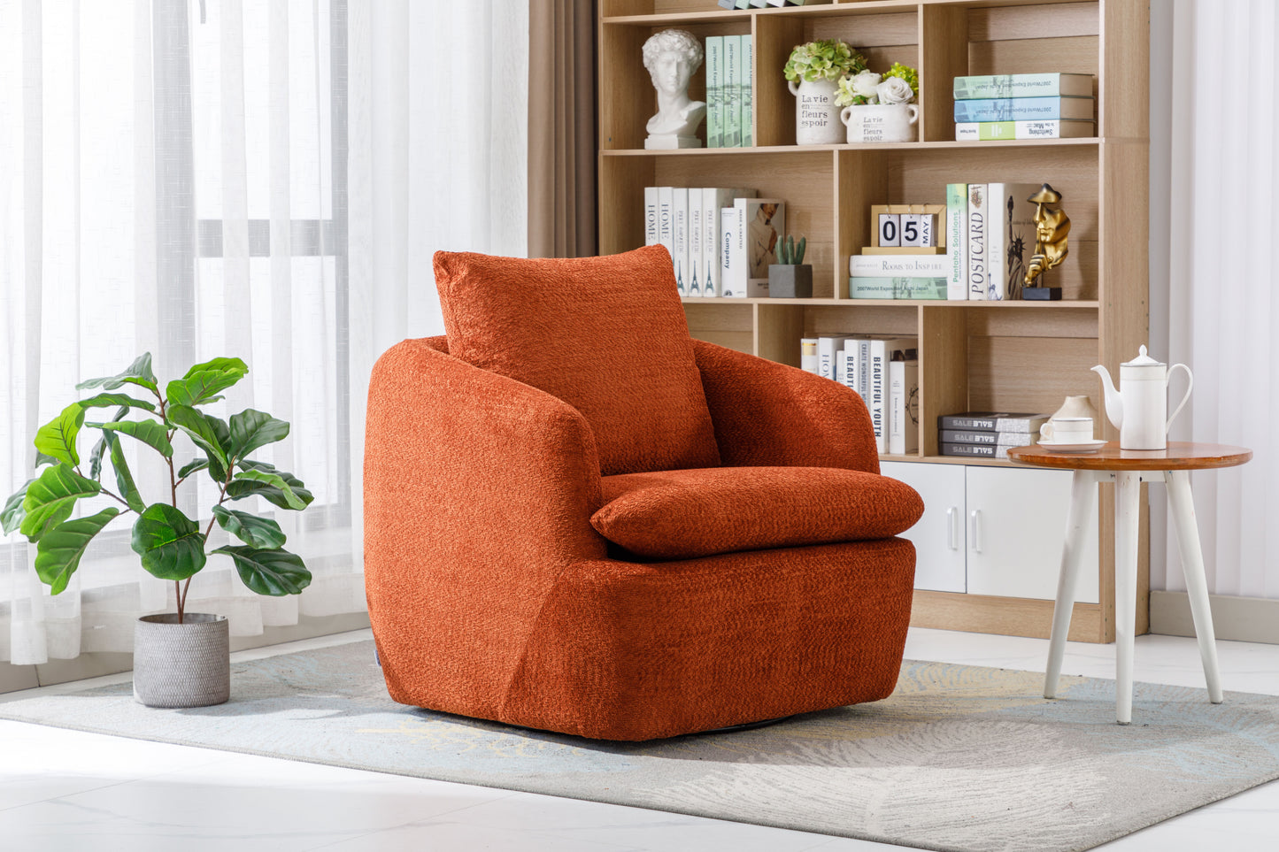 Comfy Round Accent Swivel Barrel Chair