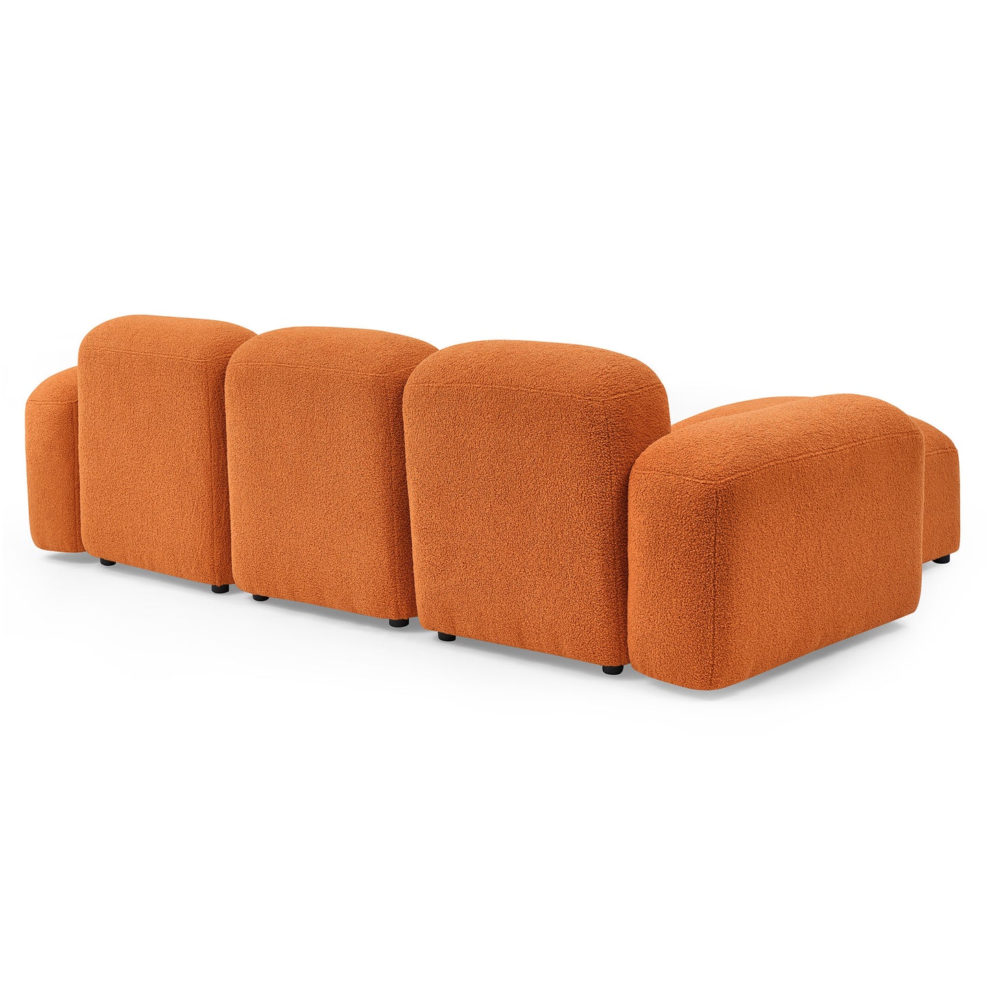 L-Shape Modular Sectional Sofa, Orange.