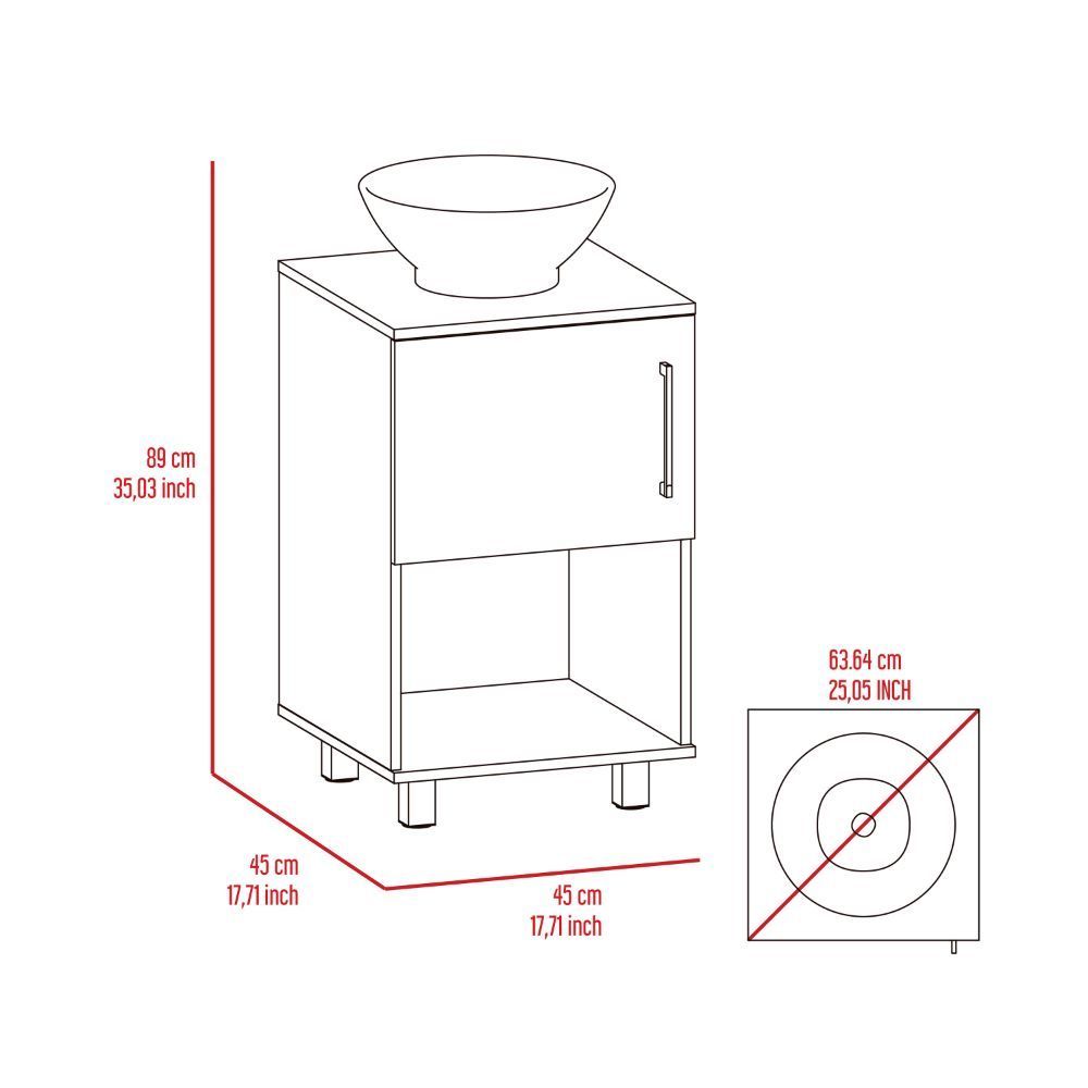 Saybrooke 1-Shelf Single Bathroom Vanity White