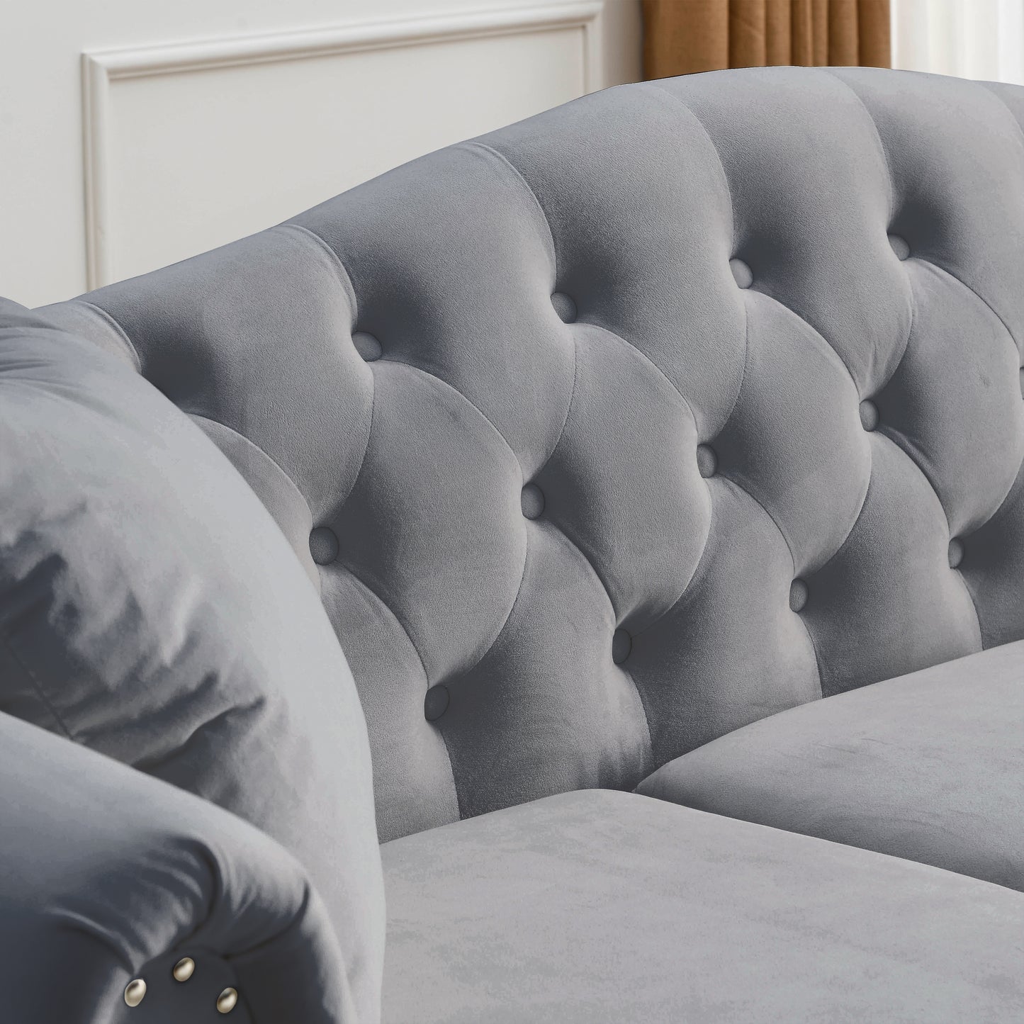 79" Chesterfield Sofa Grey