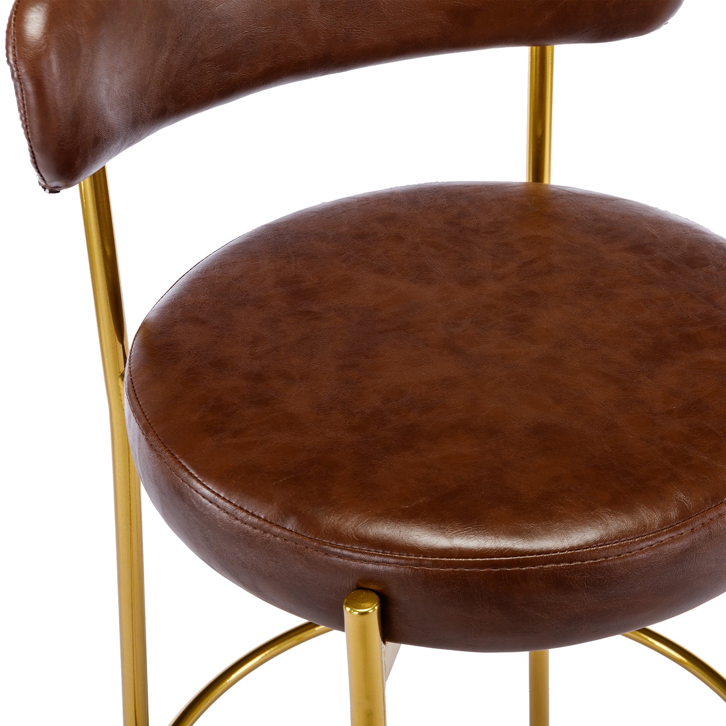 Coolmore Bar Stools Industrial Pub Barstools with Back and Footres Set of 2 - Brown