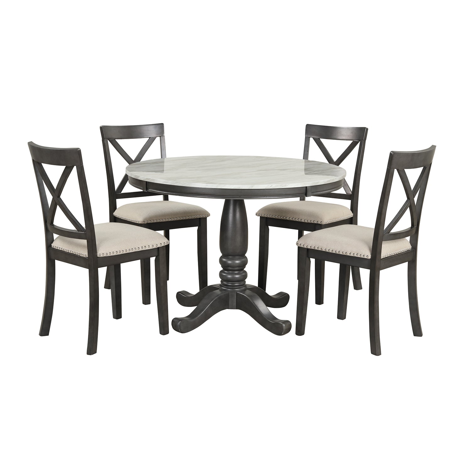 Orisfur 5 Pieces Dining Table and Chairs Set f