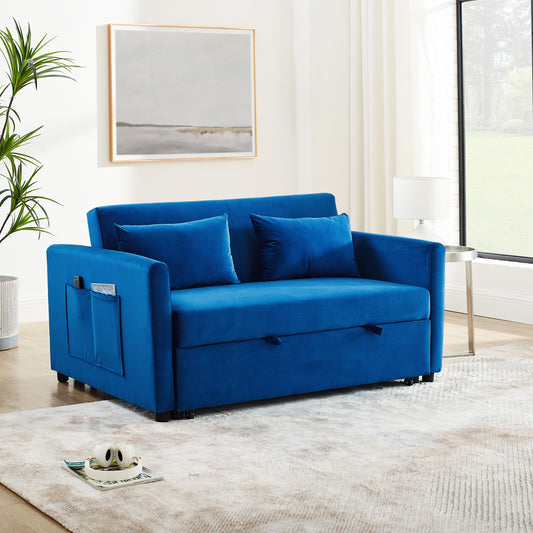 3-in-1 Versatile Velvet Convertible Sofa Bed