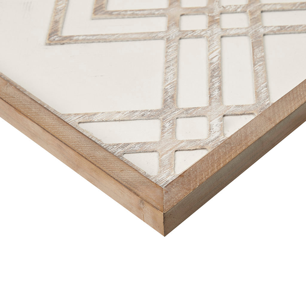 Exton Two-tone Overlapping Geometric Wood Panel Wall Decor
