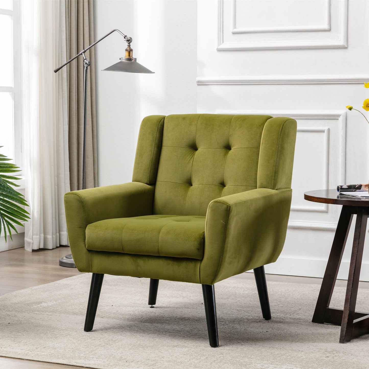 Modern Soft Velvet Ergonomic Accent Chair