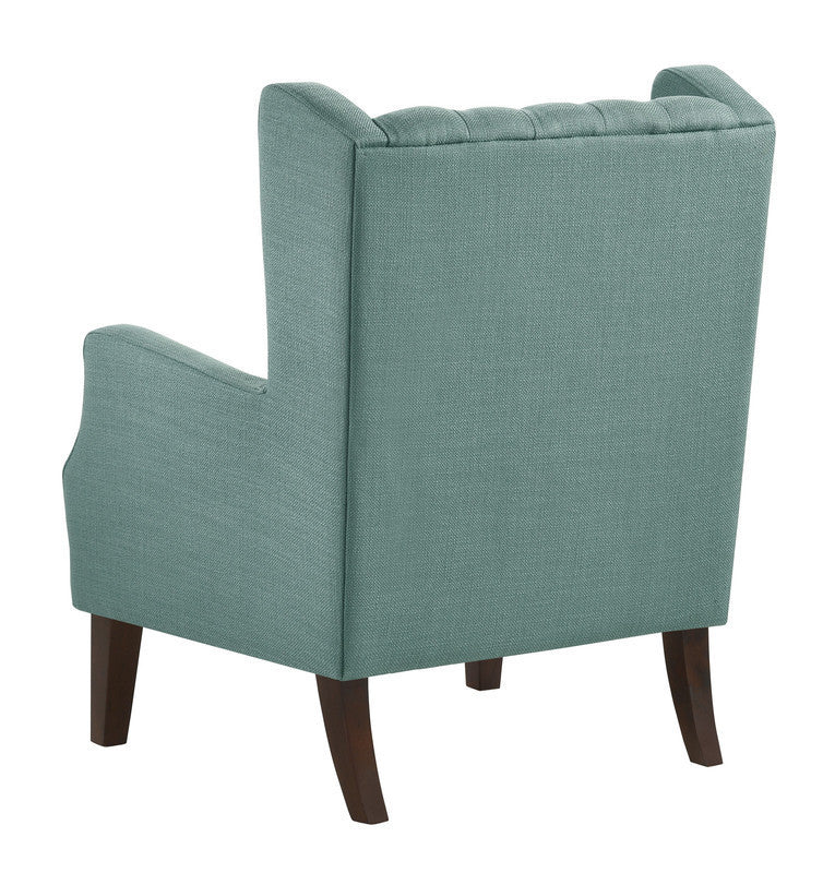 Irwin Teal Linen Button Tufted Wingback Chair