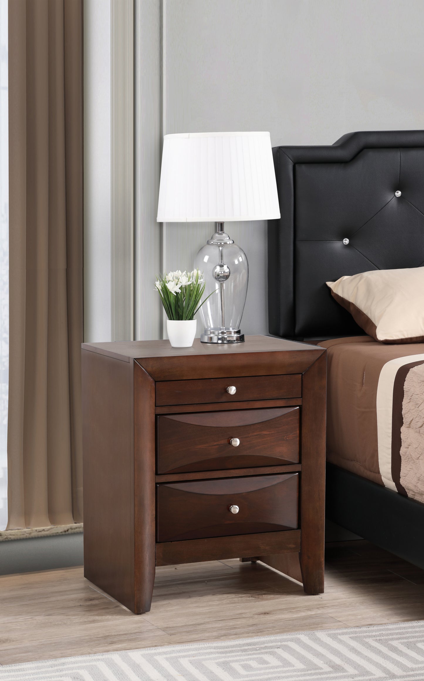 Glory Furniture Marilla Nightstand -Cappuccino