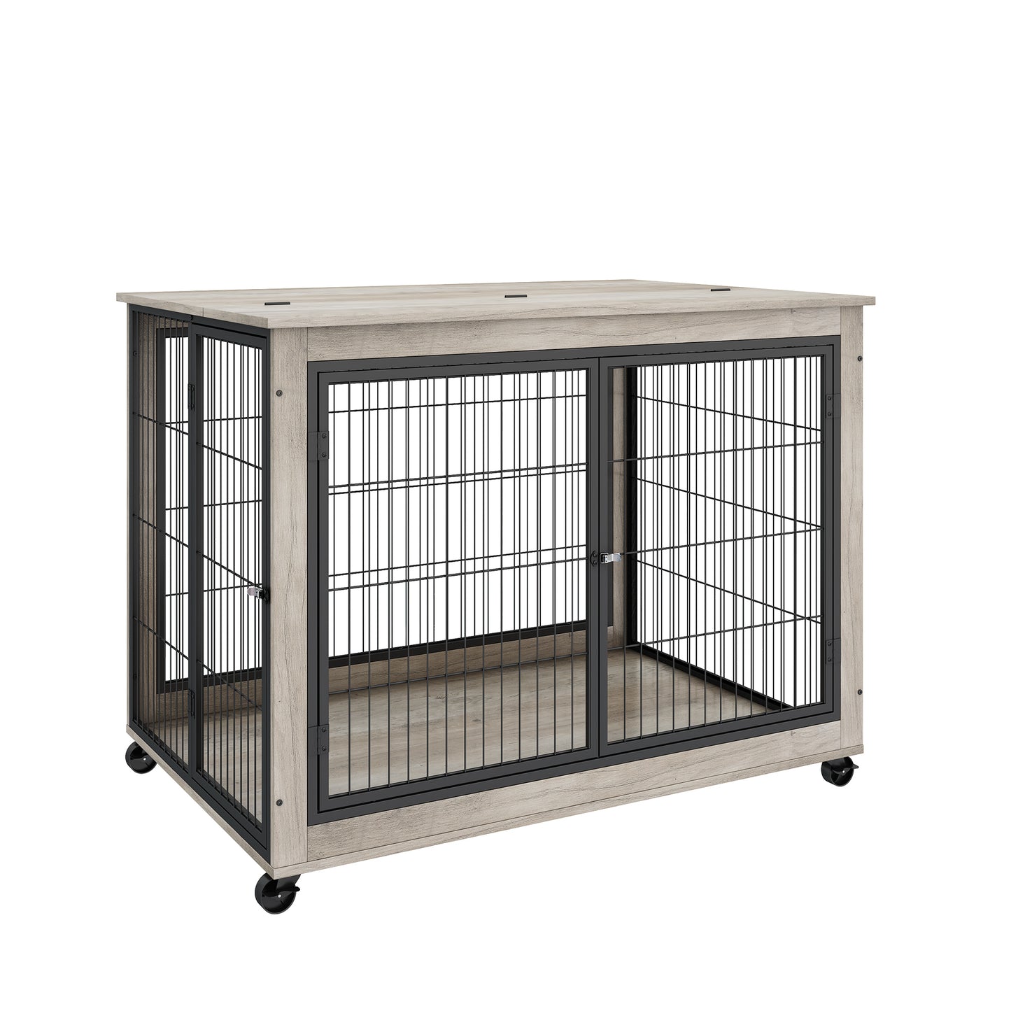 Furniture Style Dog Crate Side Table on Wheels