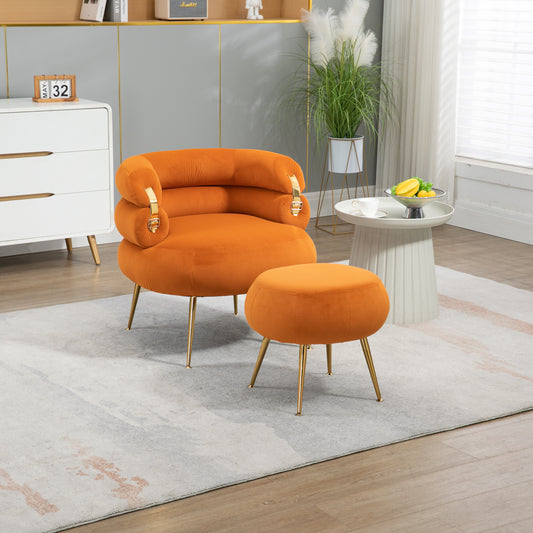 Modern Velvet Upholstered Armchair