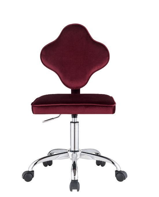 Clover Office Chair Red Velvet