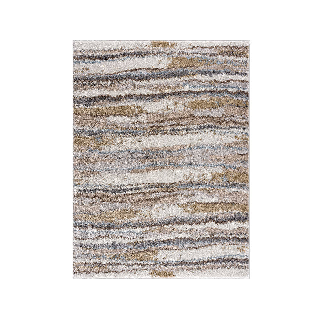 Riley Watercolor Abstract Stripe Woven Area Rug 9x6.5'